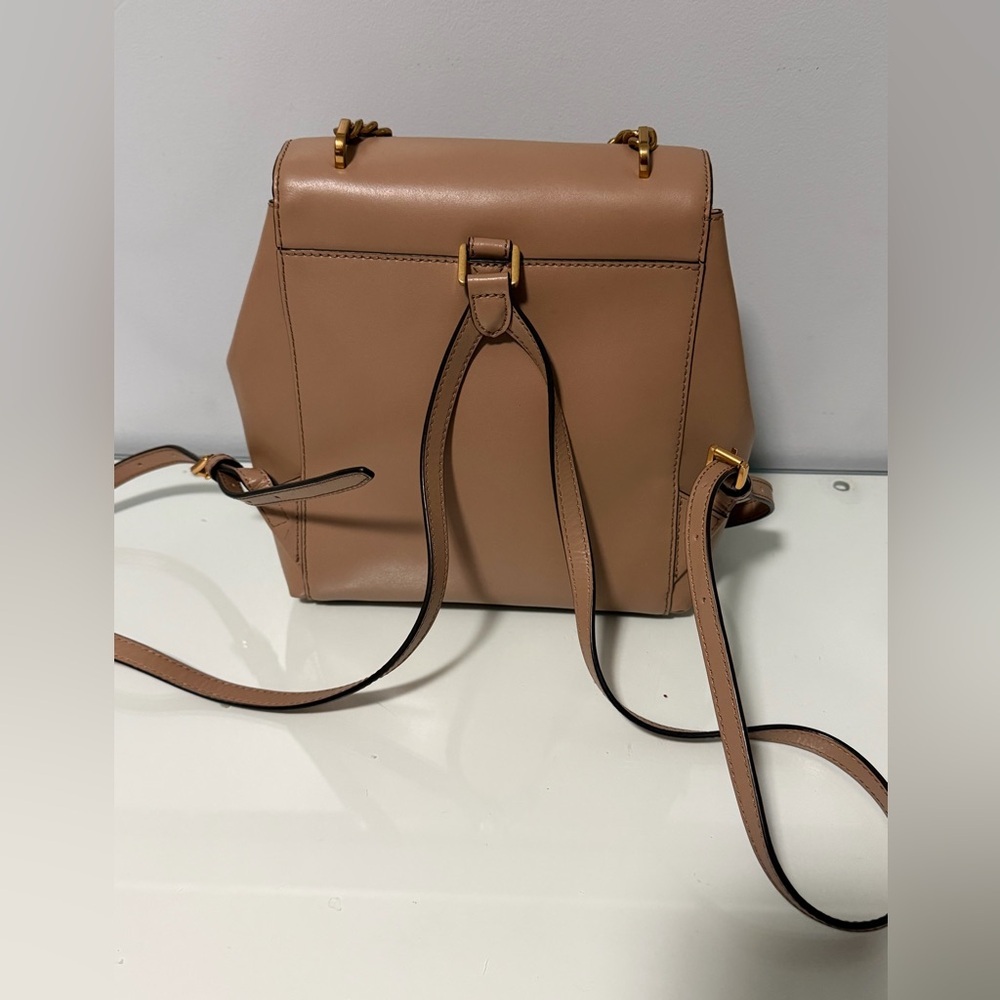 Michael Kors Brown Backpack with Gold Chain - Picture 4 of 13